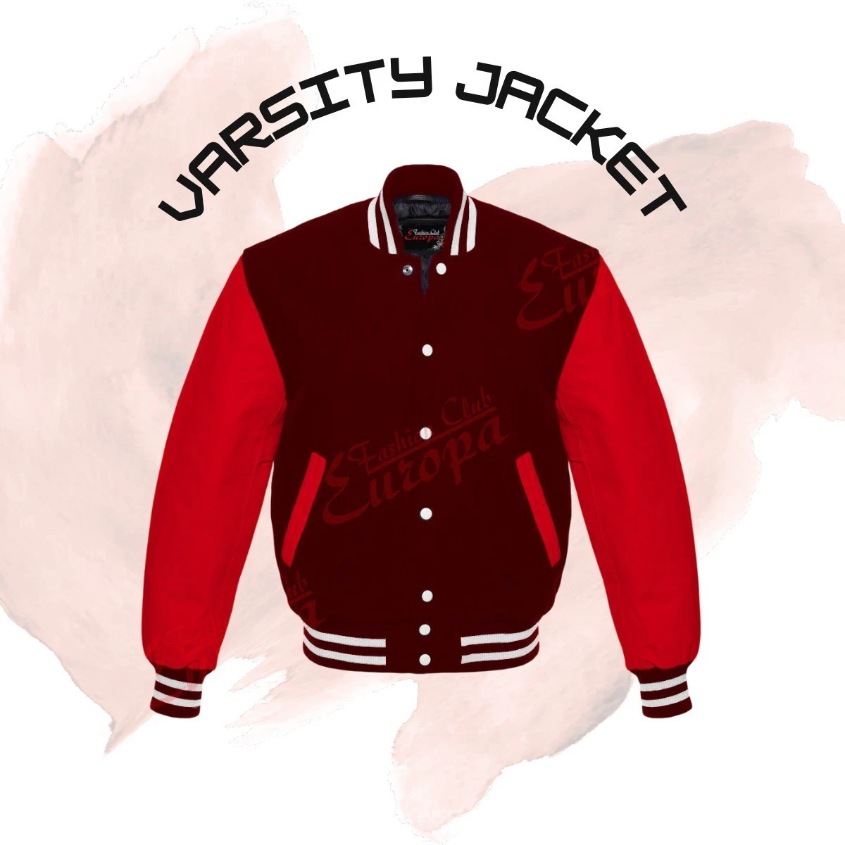 Authentic Varsity Jacket for Men Leather Sleeves, Retro College Style Jacket