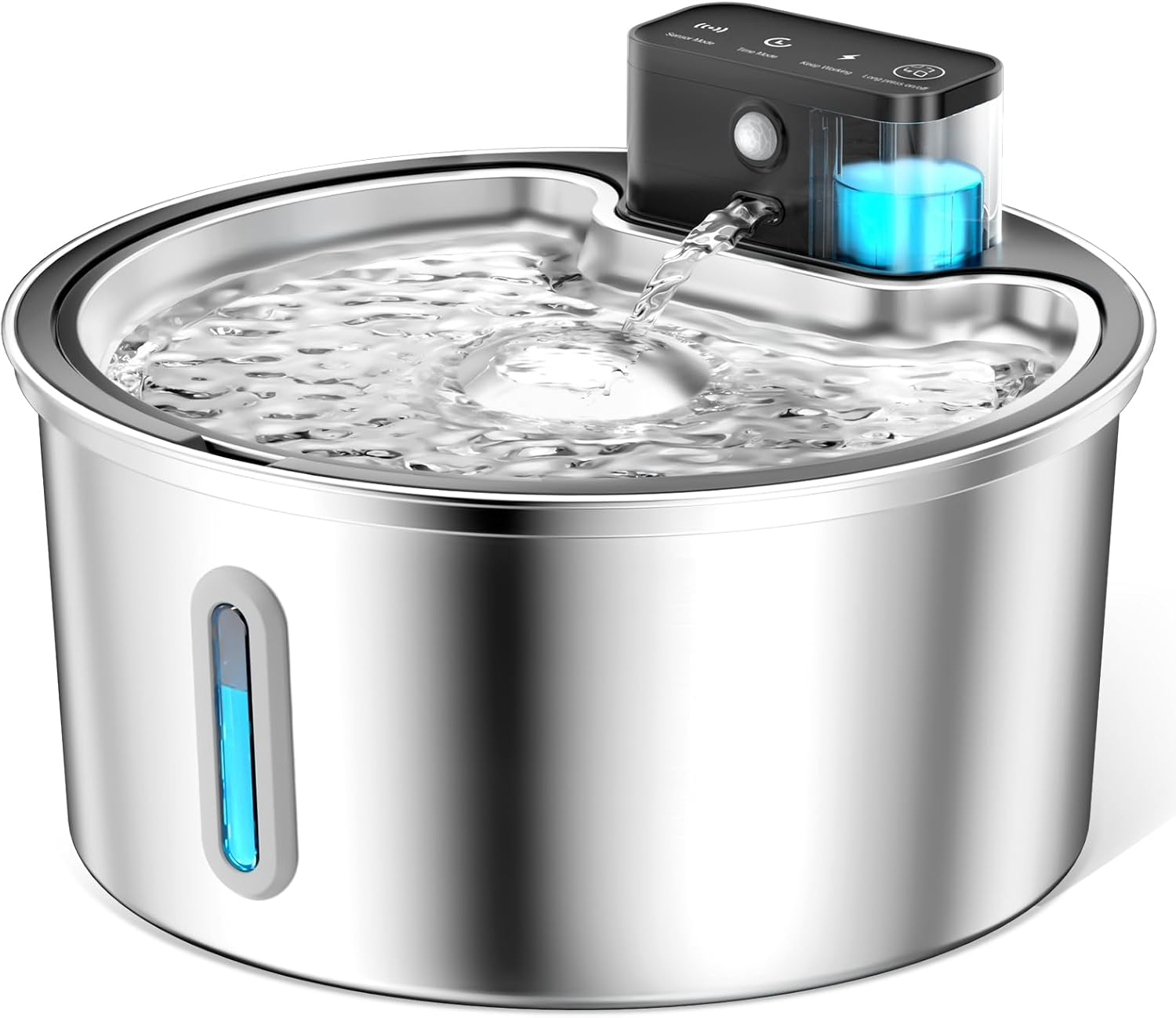 Wireless Cat Water Fountain for Drinking, 3.2L Cat Fountain Stainless S