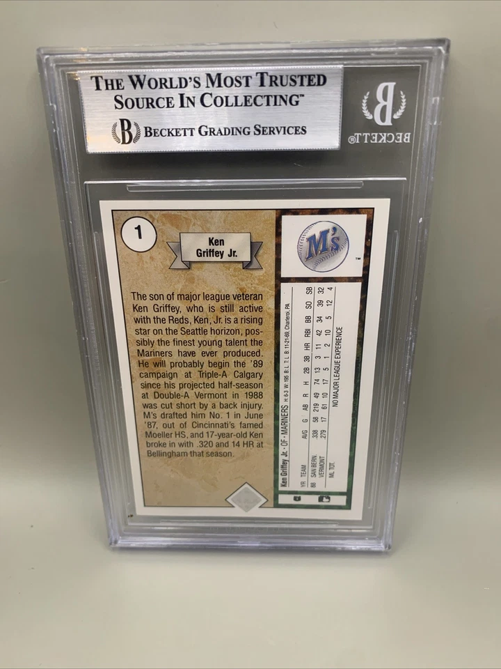 Upper Deck 1989 - Ken Griffey Jr #1 novato calificado 8 ¡Envío gratuito!! Foto 3 de 3