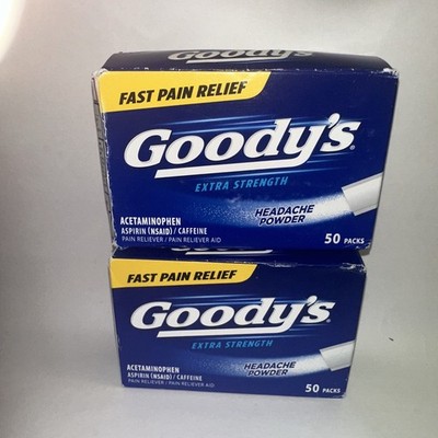 2x Goody's Extra Strength Headache Powder - 50 Packs  Sticks Exp 06/2026