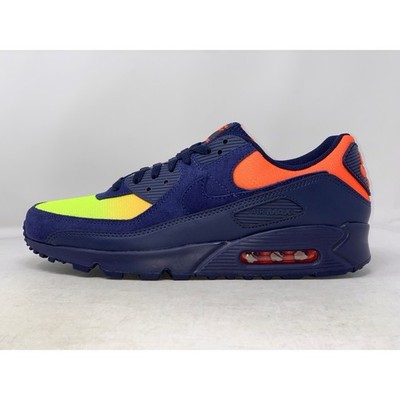 Nike Air Max 90 'Lemon Venom' Navy Blue Sneakers, Size 11.5 DM0029