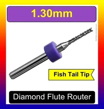 1.3mm .051" Router Bit Carbide Diamond Flutes 1 PC Carbon Fiber CNC PCB R126