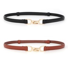 Thin Belts For Women Skinny Pu Leather Belt Women Adjustable Waist Belts For ...