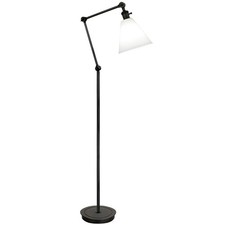 Robert Abbey Alloy 1Lt Floor Lamp, Deep Patina Bronze/White/Polished - Z2422G