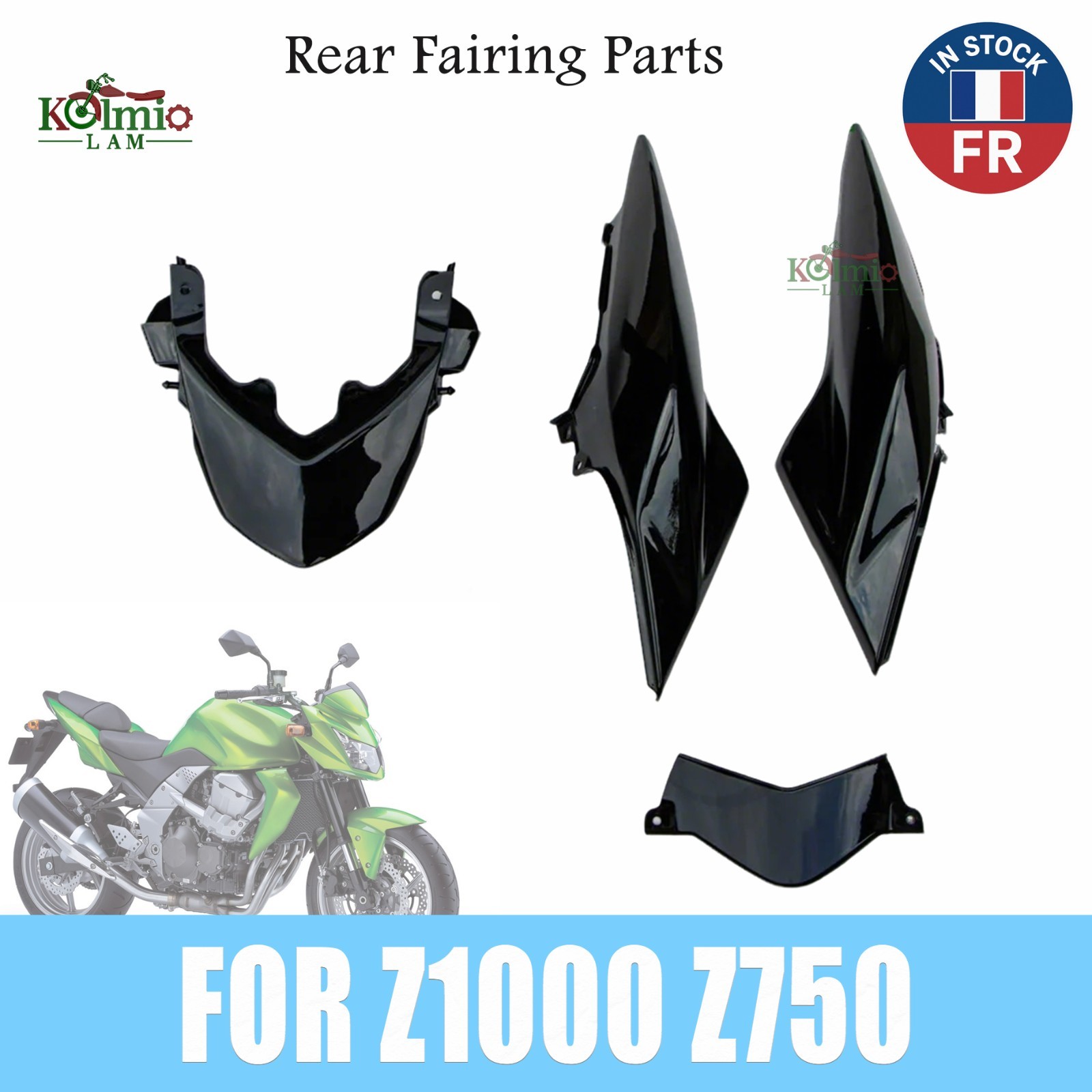 Carénage arrière rigide pour Kawasaki Z750 2010 en plastique ABS antichoc