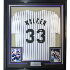 Framed Facsimile Autographed Larry Walker 35x39 Colorado Reprint Jersey