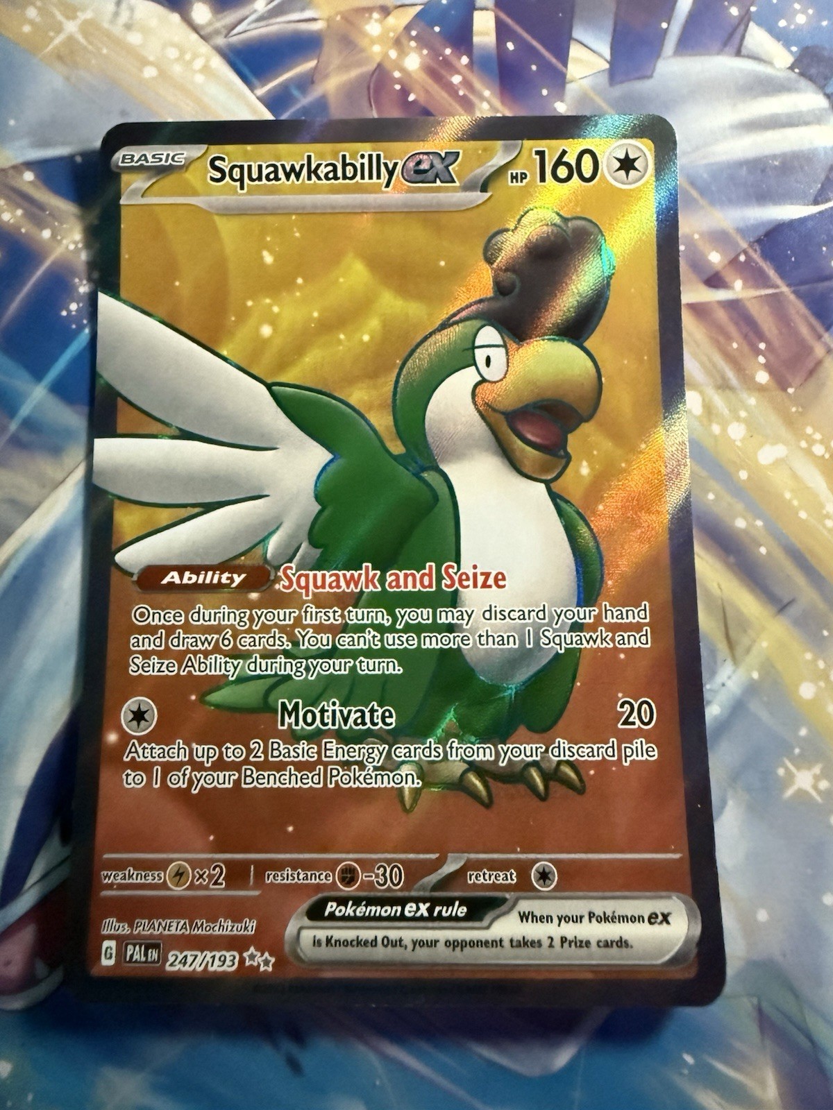 Squawkabilly EX 247/193 Full Art NM/M Paldea Evolved Pokemon Card