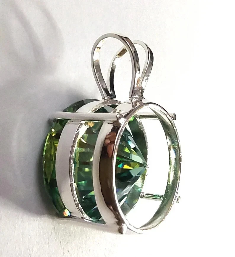 РЕДКАЯ сертифицированная подвеска с одним голубым бриллиантом 30 карат из стерлингового серебра 925 пробы - Изображение 3 из 4