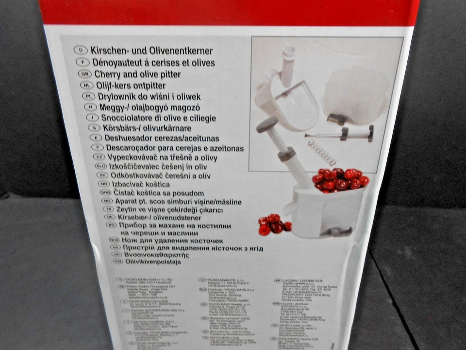 Fackelmann Cherry Pitter Pits Stoner Nuevo en Caja Foto 3 de 4