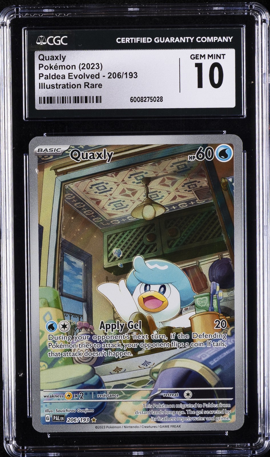 2023 POKEMON PAL EN-PALDEA EVOLVED ILLUSTRATION RARE #206 QUAXLY CGC 10 GEM MINT