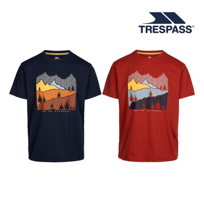 Trespass Lisab - Maglietta da uomo casual con design stampato, ad asciugatura rapida, Navy, XS