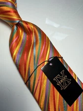 NWT VERSE 9 MULTI COLOR GEOMETRIC STYLE PRINT SILK DESIGNS NECK TIE & HANKY