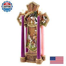 Avalon Gallery Sculpted Resin Advent/Christmas Candle Holder 13"x7.8"