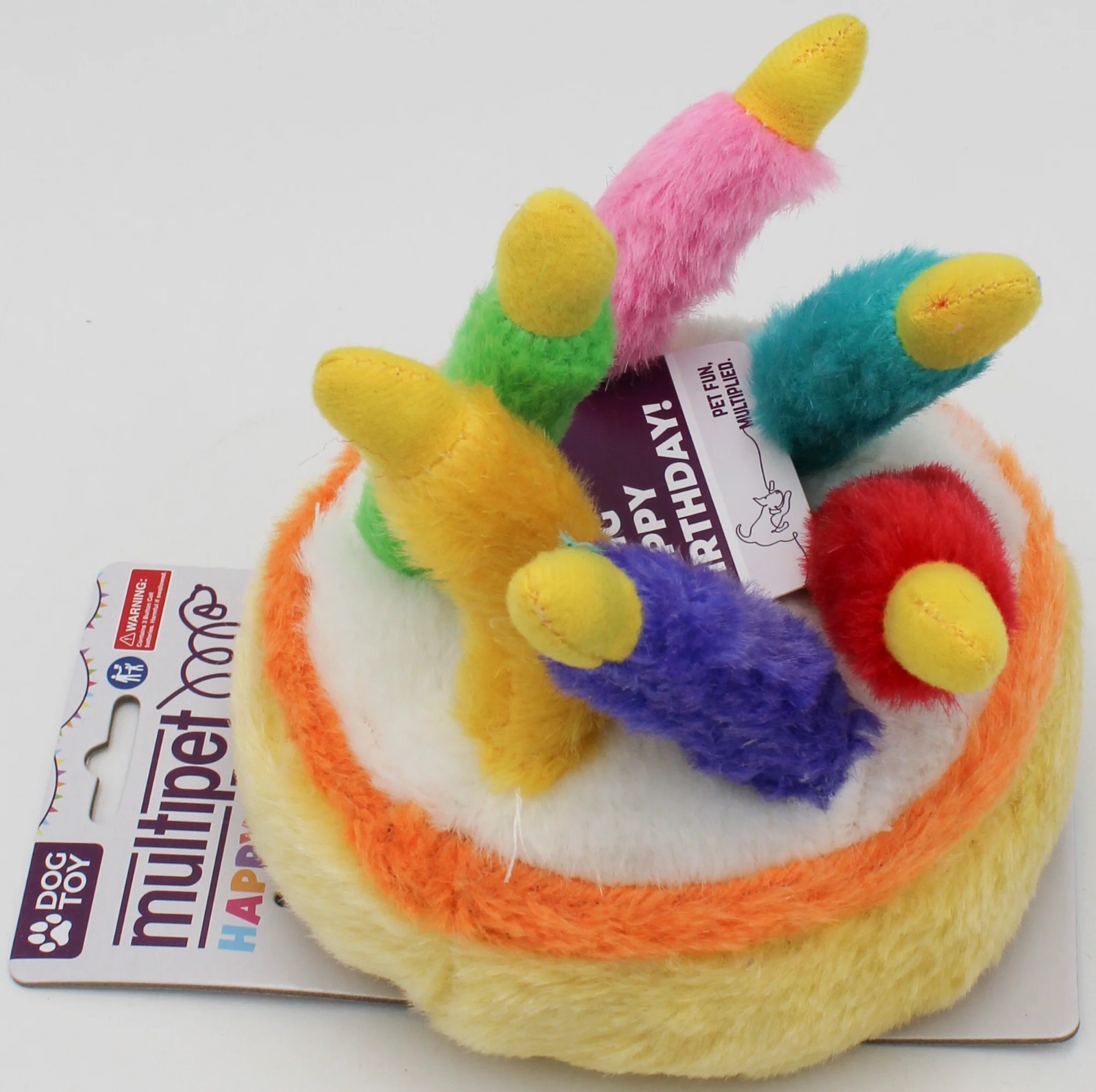 Multipet Birthday Cake Plush Dog Sound Toy Plays - HAPPY BIRTHDAY - Music Song