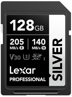 Lexar 128GB SD-Karte SILBER, bis zu 205MB/s Lesen, 140MB/s Schreiben, 128GB, silber 