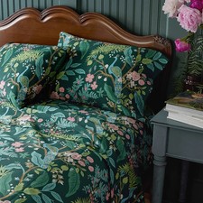 The Company Store Peacock Classic Smooth Sateen Bed Sheet Set - Evergreen, Twin