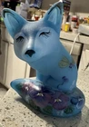 Fenton 2021 Very Limited Edition #4/26 Hand Painted Glass Blue Fox Figurine
