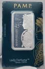 2024 PAMP Suisse Lady Fortuna 45th Anniversary 1 oz 999.0 Fine Silver Bar Assay