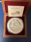 RARE!! 1988 F.U.N SHOW 5 TOZ. ATOCHA SHIPWRECK SILVER MEDAL BOX/ And COA
