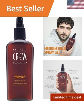 Men's 250ml Medium Hold Hair Spray Gel - Hydrating with Aloe and Sunscreen