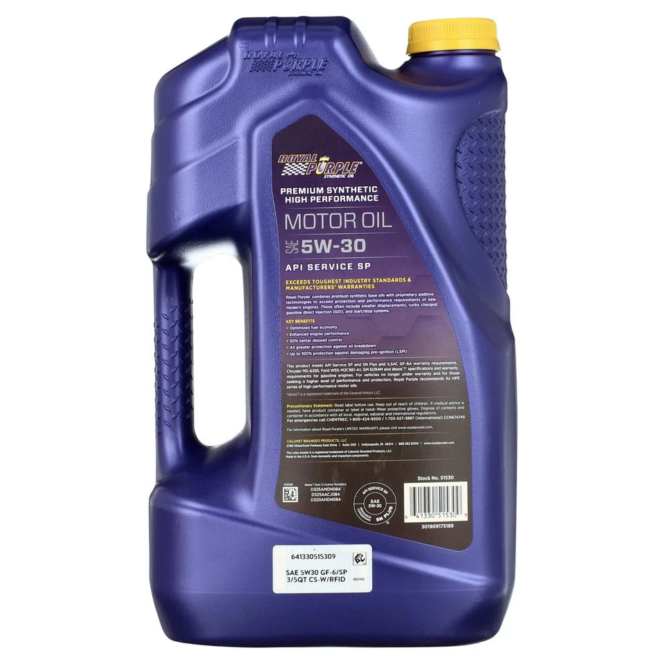 (2 pack) Royal Purple High Performance Motor Oil 5W-30, Premium Synthetic - Изображение 2 из 4