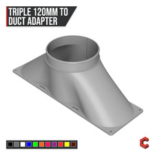 Triple 120mm Fan Duct Adapter 3 4 5 6 7 8 Inch PC Exhaust Server Sim Racing