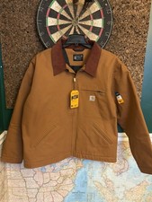 Carhartt Detroit Jacket Duck Blanket Lined Brown Men s Size 3XL R Canvas Relaxed