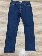 Tommy Hilfiger Denim Jeans Mens 33x32 Blue Dark Wash Straight Leg Stretch Flag