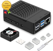 Case for Raspberry Pi 4, ABS Pi 4 Case with Cooling Fan, Pi 4 Heatsink, Simple R