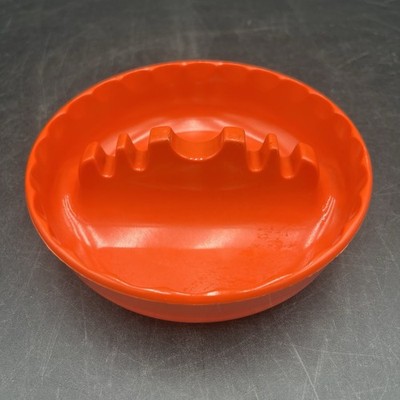 Vintage GES-LINE #331 Melamine Ashtray Orange USA  5'' Round MCM Tobacciana