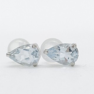 Jewelry Pierced Earring Aquamarine Platinum 2342884