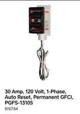 🟢 NORTH SHORE SAFETY LINEGARD GFCI 30 Amp 120 Volt MODEL # PGFS-13105 🟢