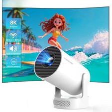 Projector 8000 Lumens 720P Outdoor Portable Movie Home with 5W Speaker Bundle