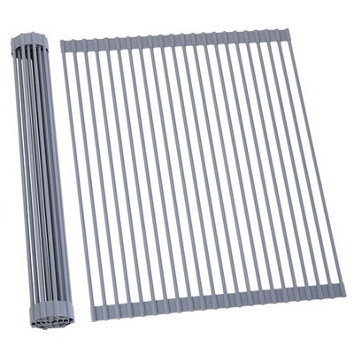 Ohuhu Sink Drying Rack, 20.5'' W x 16.1'' L Over The Sink Roll-Up Dish Drainer - R