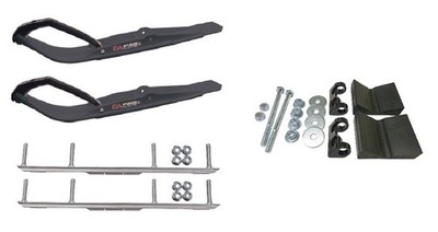 C&A Pro Black Razor Snowmobile Skis w/ 4.5'' Shaper Bars Complete Kit Ski-Doo
