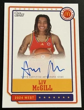 2024 Liv McGill Topps McDonald’s All-American Event On Card Auto Florida Gators