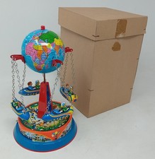 vintage Western Germany tin-plate toy Globe Rocket Carousel