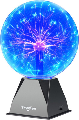 Blue Plasma Ball: 8 Inch Huge Plasma Globe Birthday Gifts Touch & Sound Sensitiv