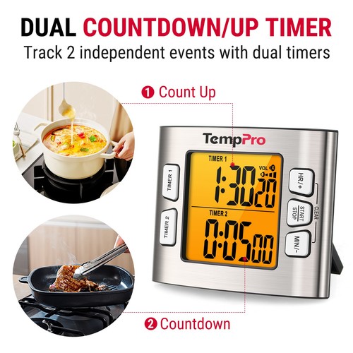 Large LCD Digital Kitchen Cooking Timer Count-Down Up Clock Loud Alarm Magnetic