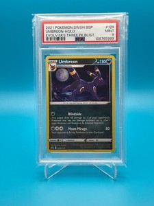Pokemon TCG Evolving Skies 3pck. Promo Umbreon Holo - SWSH129 - PSA 9