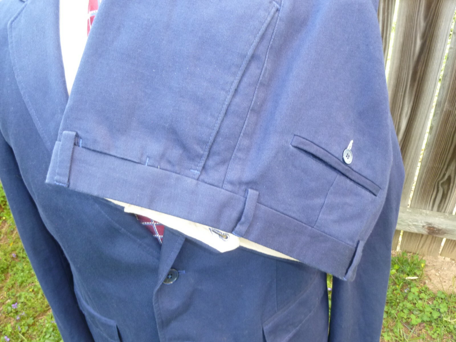 MINT! Gant Rugger Suit 44R SLIM Persian Blue 34Wx29 Dual Vent 2Btn Flat Front Pa image 6