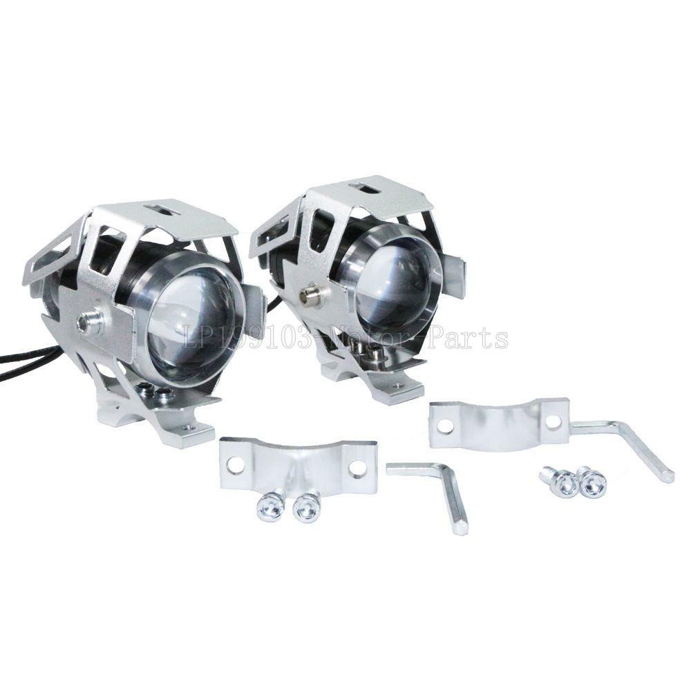 U5 LED Motorcycle Headlight Fog Spotlights – Fits Yamaha Road Star & V Star, Black Finish