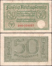 50 Reichspfennig 1940-1945 - Série : 286-504837 occupations allemandes - "Très bon état" - A16a