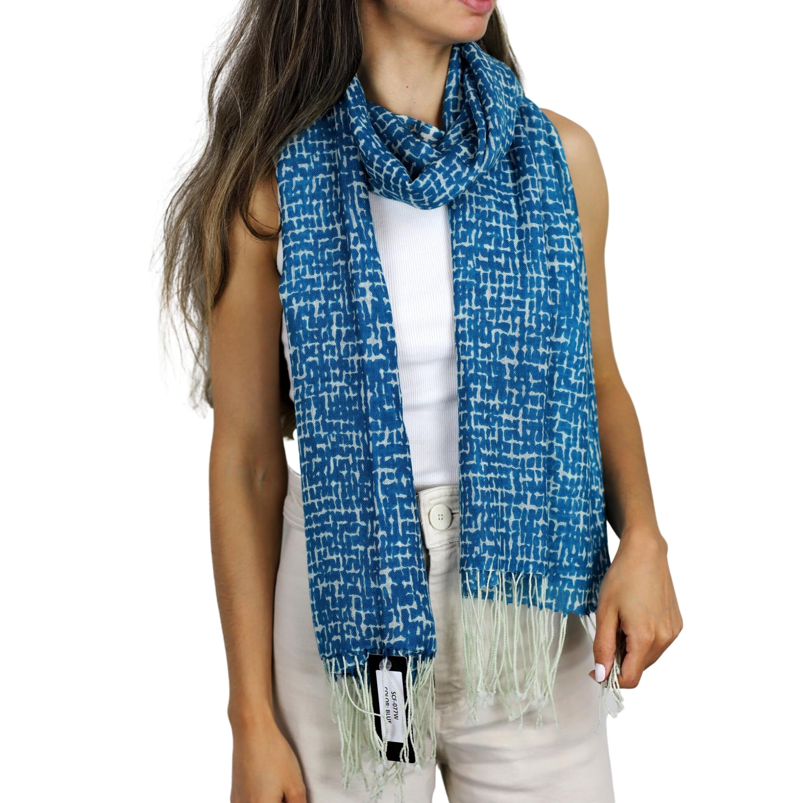 La Fiorentina Wool & Cashmere Blend Scarf - Blue - One Size 27x 70 inches
