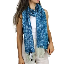 La Fiorentina Wool & Cashmere Blend Scarf - Blue - One Size 27x 70 inches