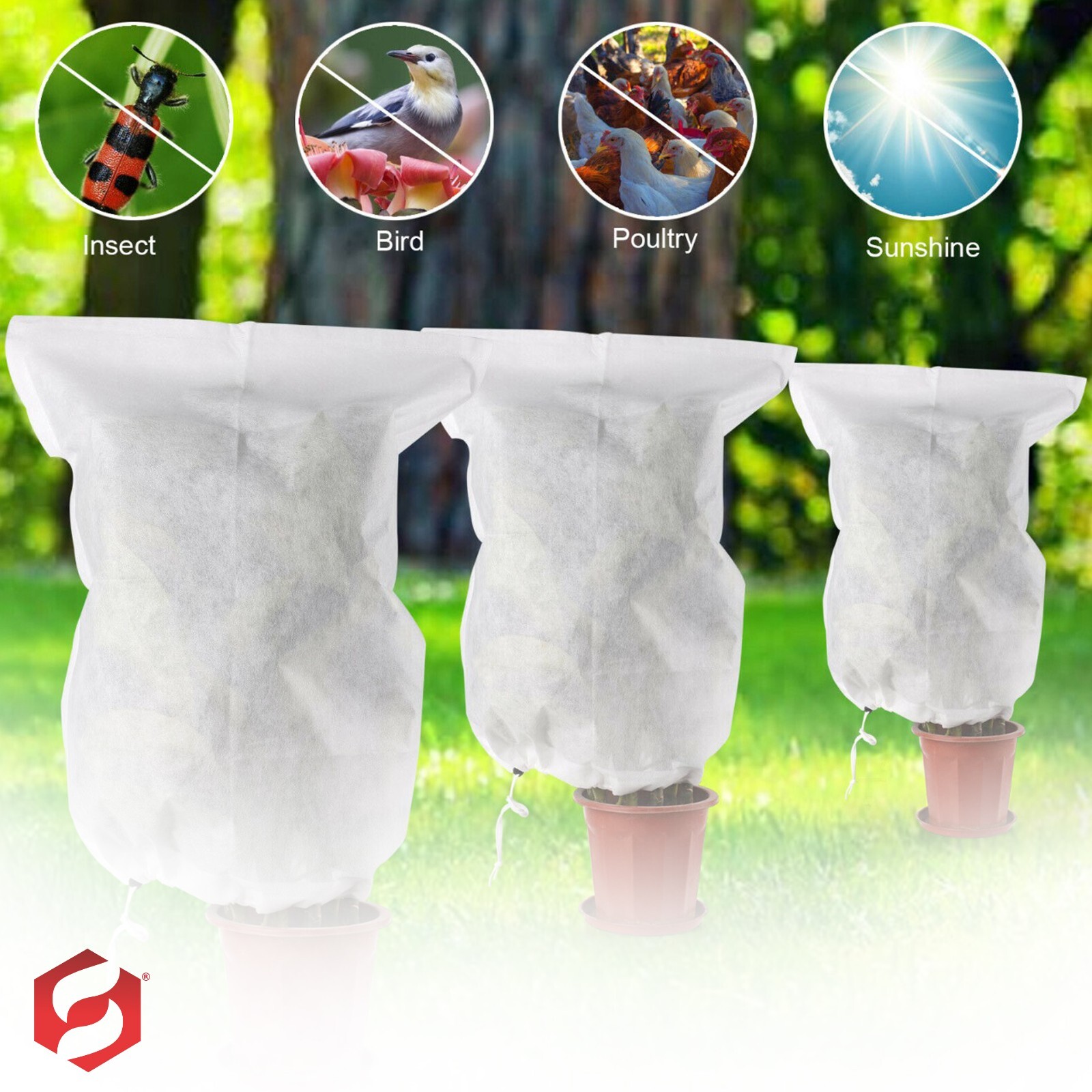 4 x Frost Plant Protection Bags Fleece Winter Cover Plants Garden Shrubs 80x60cm eBay