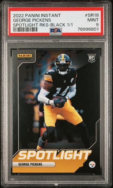 George Pickens Panini Instant Spotlight Rookies #SR18 Black 1/1