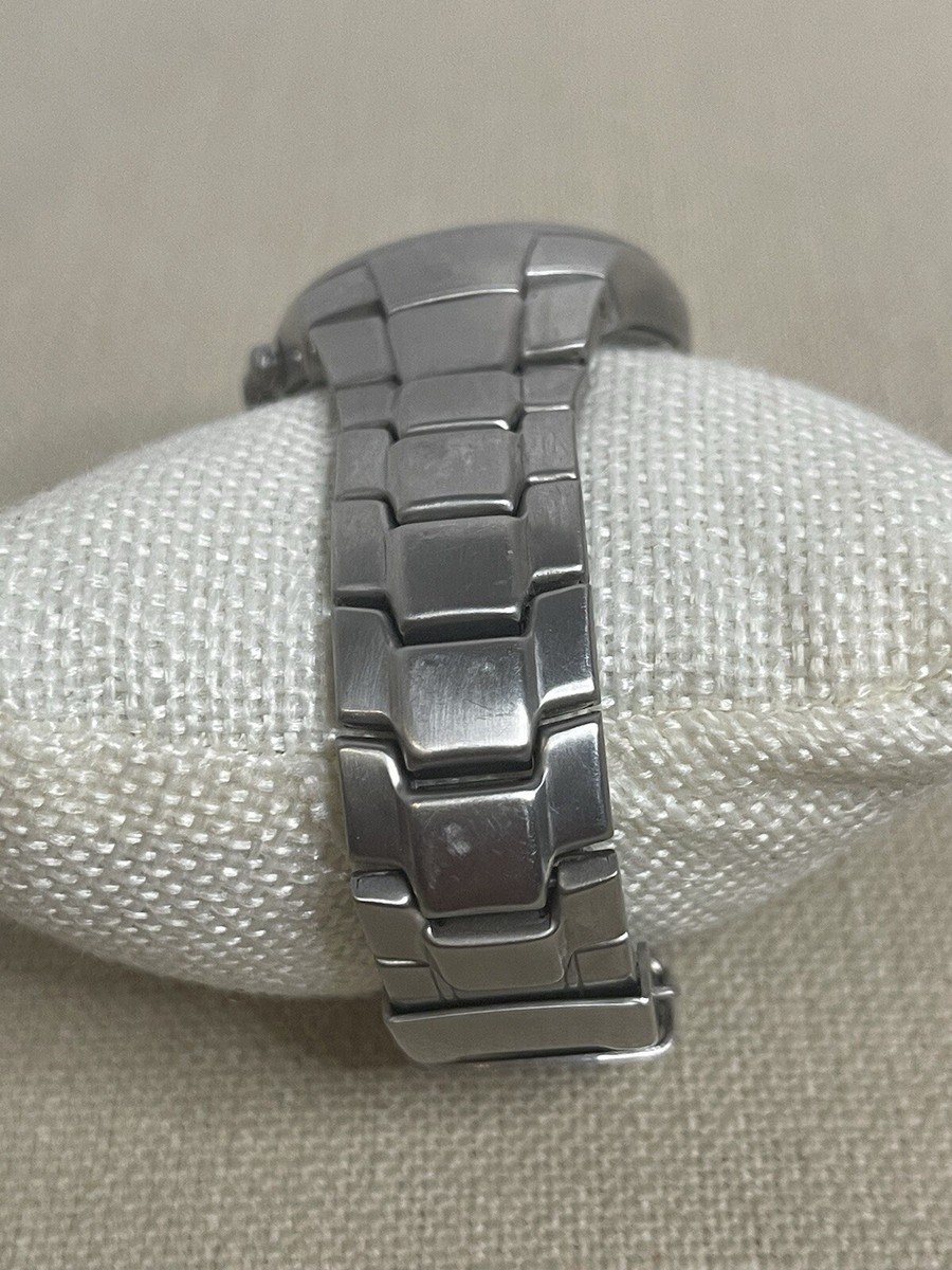 FOSSIL Big Tic Watch Men Silver Tone Flame Animation RARE JR-8115