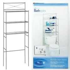 Bathroom Spacesaver 64.7 x 23.25 x 10.25 in Steel Satin Nickel Zenna Home 2523NN