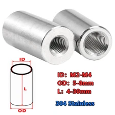 304 Stainless lengthen Round Nut Standoff Spacer Pillar Female Thread Stud M2-M4